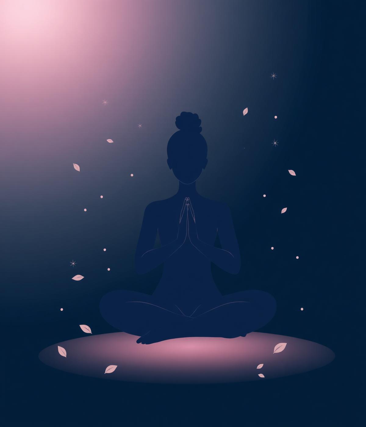 Ilustração serena de meditação e oração